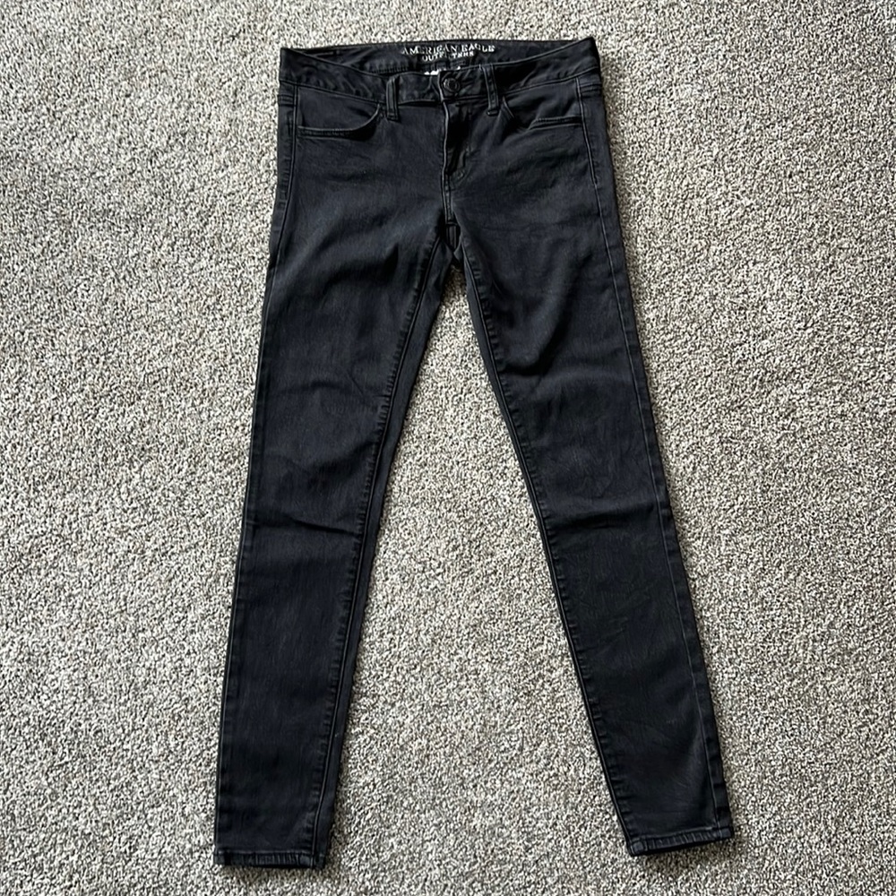 American Eagle Black Jegging Super Stretch 6 Regular